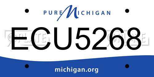 ECU5268 Michigan License Plate
