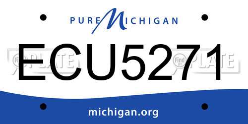 ECU5271 Michigan License Plate