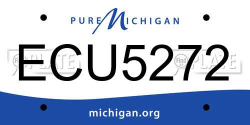 ECU5272 Michigan License Plate