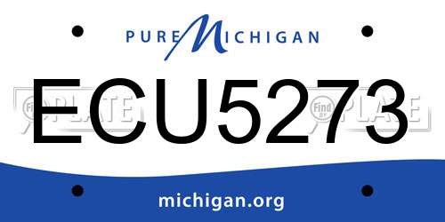 ECU5273 Michigan License Plate