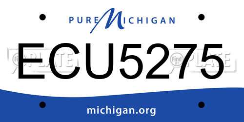 ECU5275 Michigan License Plate