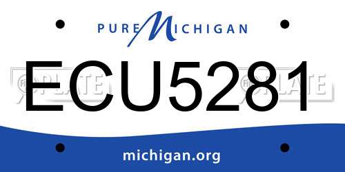 ECU5281 Michigan License Plate