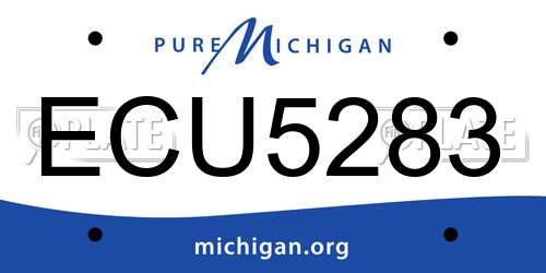ECU5283 Michigan License Plate