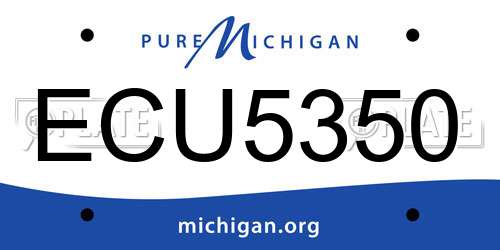 ECU5350 Michigan License Plate