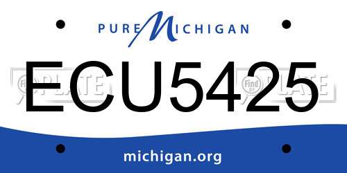 ECU5425 Michigan License Plate