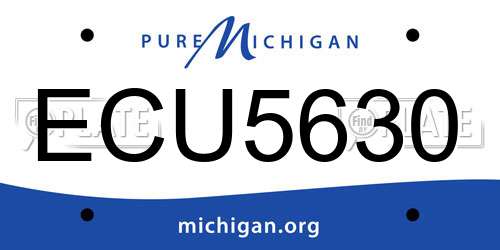 ECU5630 Michigan License Plate