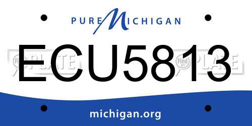 ECU5813 Michigan License Plate