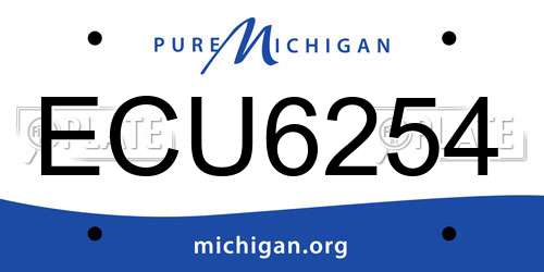 ECU6254 Michigan License Plate