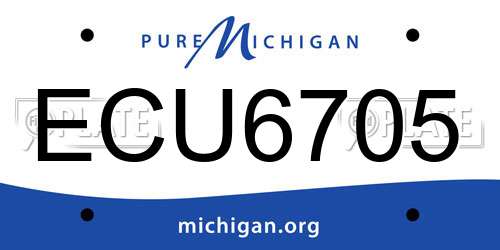 ECU6705 Michigan License Plate