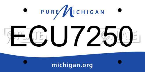 ECU7250 Michigan License Plate