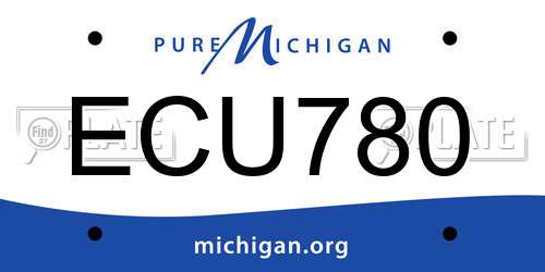ECU780 Michigan License Plate