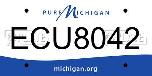 ECU8042 Michigan License Plate