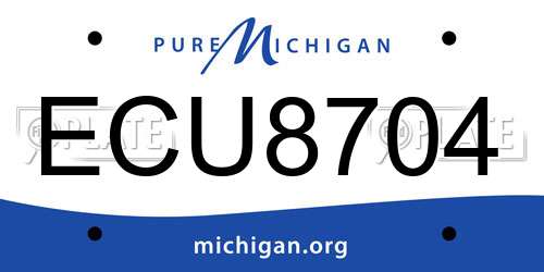 ECU8704 Michigan License Plate