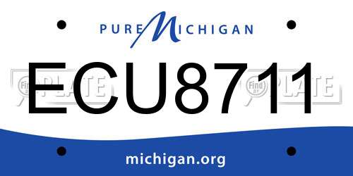 ECU8711 Michigan License Plate