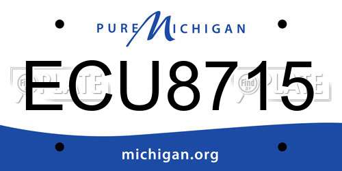 ECU8715 Michigan License Plate