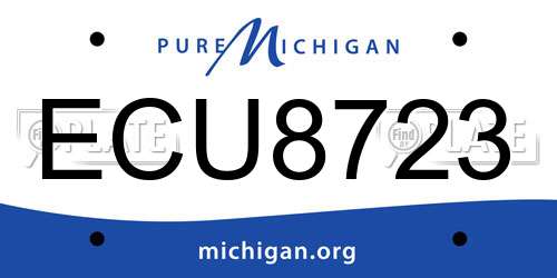 ECU8723 Michigan License Plate