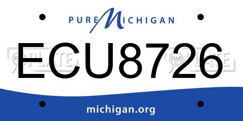 ECU8726 Michigan License Plate