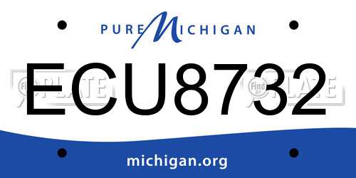 ECU8732 Michigan License Plate