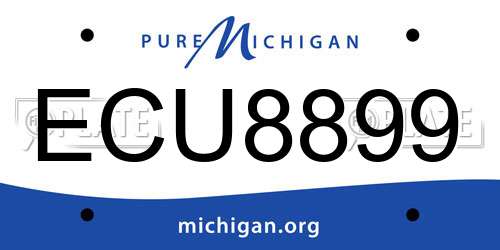 ECU8899 Michigan License Plate