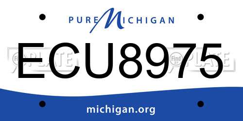 ECU8975 Michigan License Plate