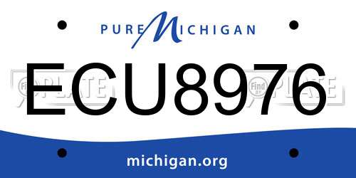 ECU8976 Michigan License Plate