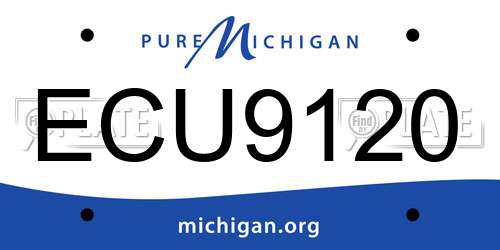 ECU9120 Michigan License Plate