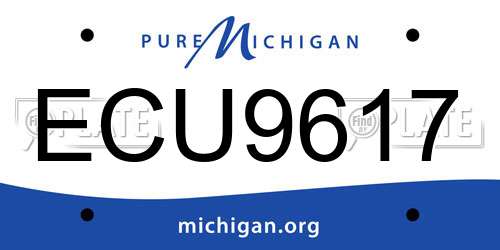 ECU9617 Michigan License Plate
