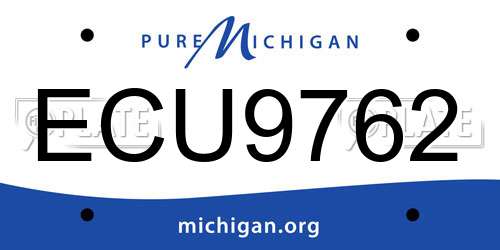 ECU9762 Michigan License Plate