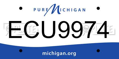 ECU9974 Michigan License Plate