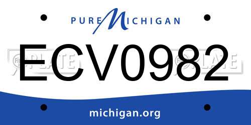 ECV0982 Michigan License Plate
