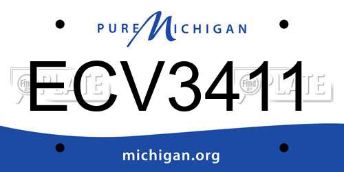 ECV3411 Michigan License Plate