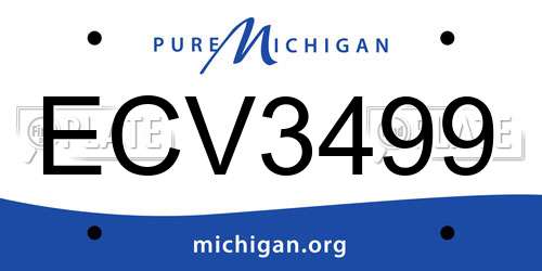 ECV3499 Michigan License Plate