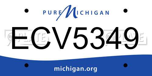ECV5349 Michigan License Plate