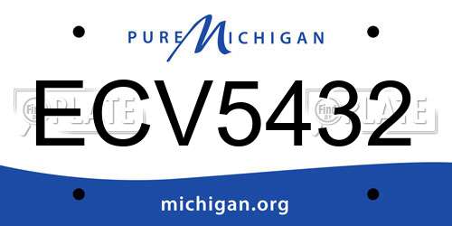 ECV5432 Michigan License Plate