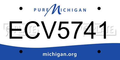 ECV5741 Michigan License Plate