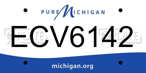 ECV6142 Michigan License Plate