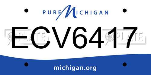 ECV6417 Michigan License Plate
