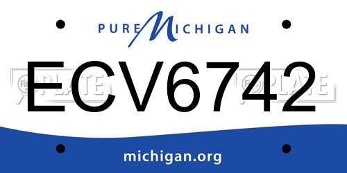 ECV6742 Michigan License Plate