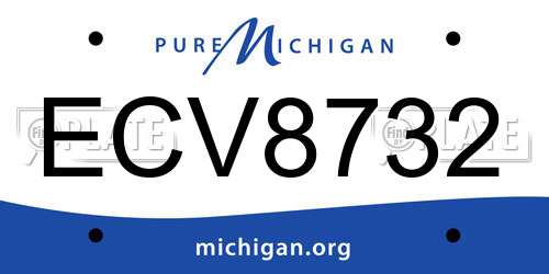 ECV8732 Michigan License Plate