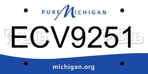 ECV9251 Michigan License Plate