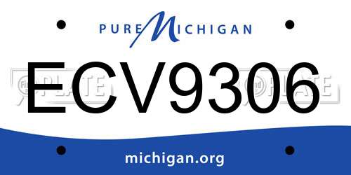 ECV9306 Michigan License Plate
