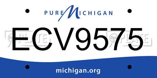 ECV9575 Michigan License Plate