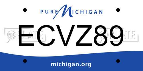 ECVZ89 Michigan License Plate