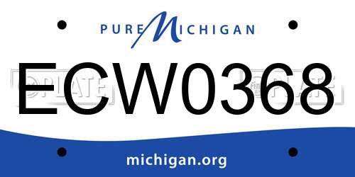 ECW0368 Michigan License Plate