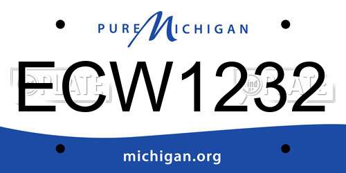 ECW1232 Michigan License Plate
