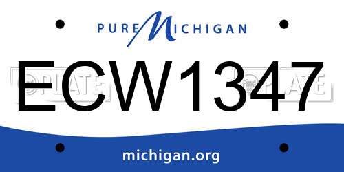 ECW1347 Michigan License Plate