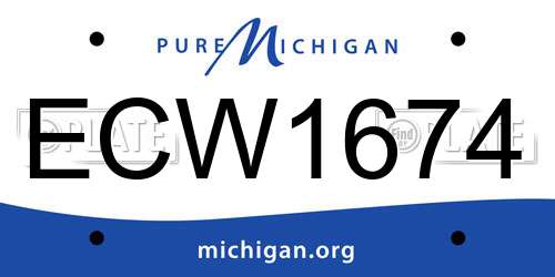 ECW1674 Michigan License Plate