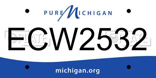 ECW2532 Michigan License Plate