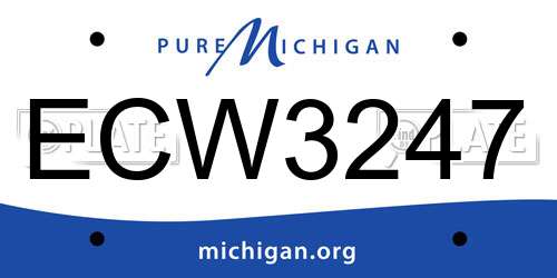 ECW3247 Michigan License Plate