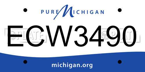 ECW3490 Michigan License Plate